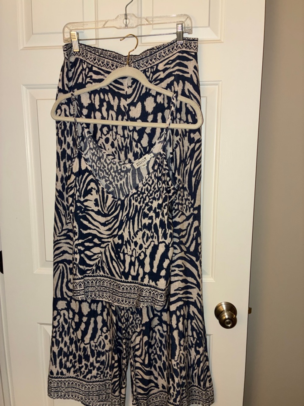 Molly Bracken Women’s Zebra Wide Leg Pants Sz M Top Sz S this is a set. - Picture 13 of 14